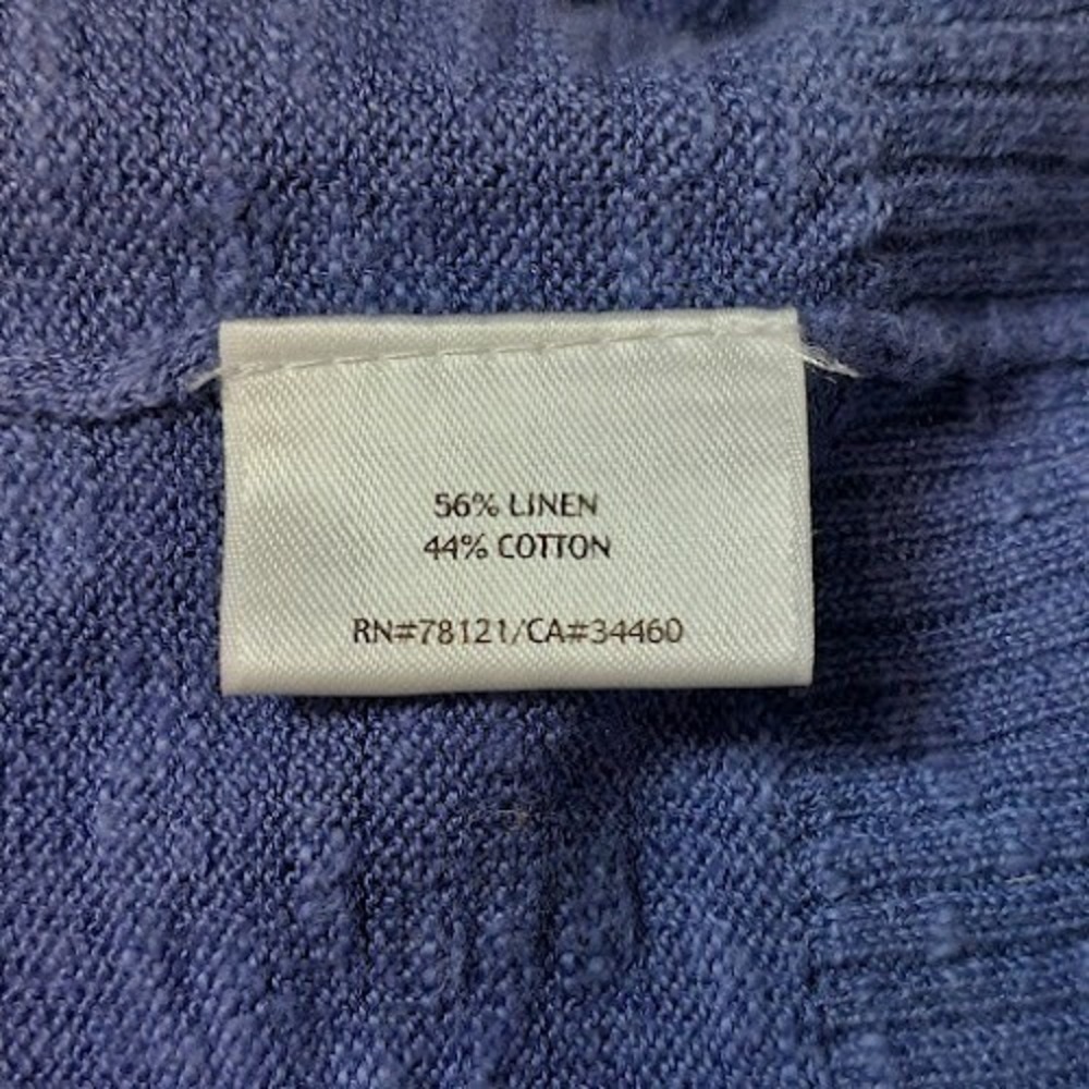 Eileen Fisher Cardigan Women's S Blue Linen Cotton Blend Open Front Poetcore - Picture 7 of 8